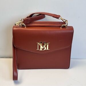 BADGLEY MISCHKA Vegan Leather Crossbody Purse, Color: Brown, Terracotta